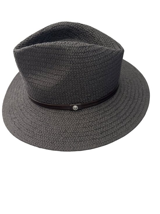 NWT Rag & Bone Packable Straw Fedora Hat Black Size Small main image 5